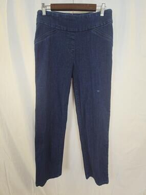 Kim Rogers Jeans Womens 12 Blue Dark Wash Straight Pull On Stretch Denim Pants